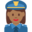 woman police officer, medium-dark skin tone